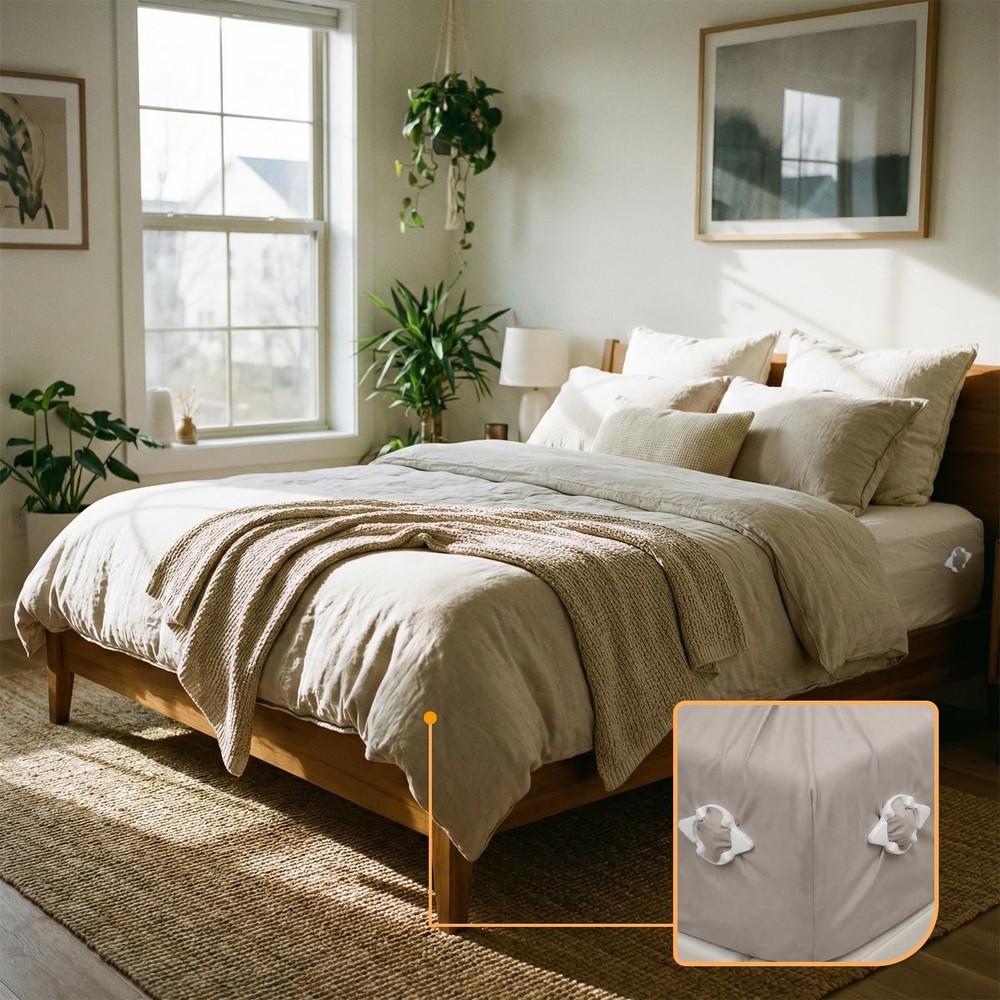 Bed Holder Corner Straps, Clips, Metal Material, Easy to Install, Keep Sheets...