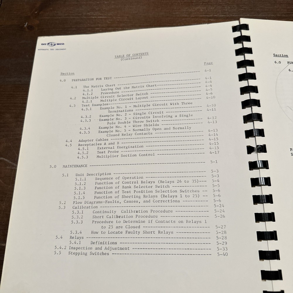 DIT-MCO 200-B2 Automatic Circuit Analyzer Operating Manual TM 70-00063