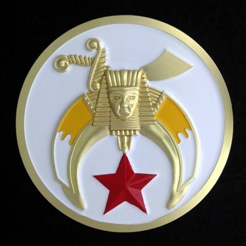 Masonic Shriner Car Auto Emblem (White) SHA-3