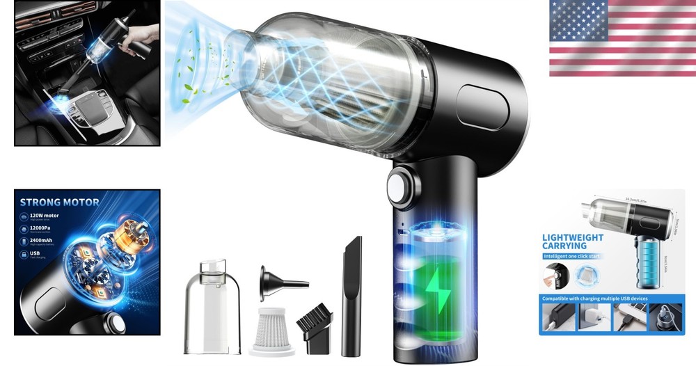 USB Rechargeable Mini Vacuum with Multi-Function Nozzles for Dust-Free Spaces