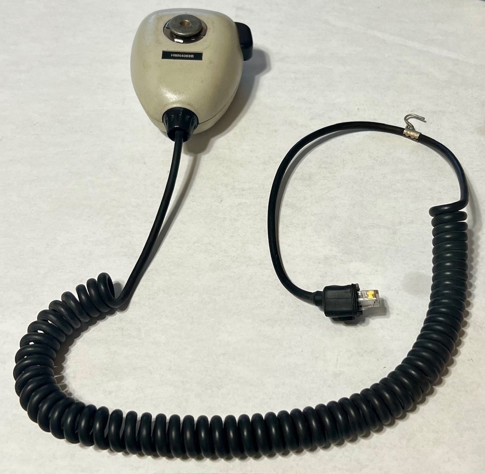 Motorola - HMN4069B - Palm Mic Microphone - Black & White - Working Pull