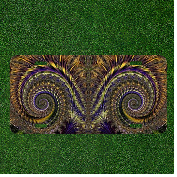 Creative Personalized Car License Plate With Abstract Fractal Pattern Artwork