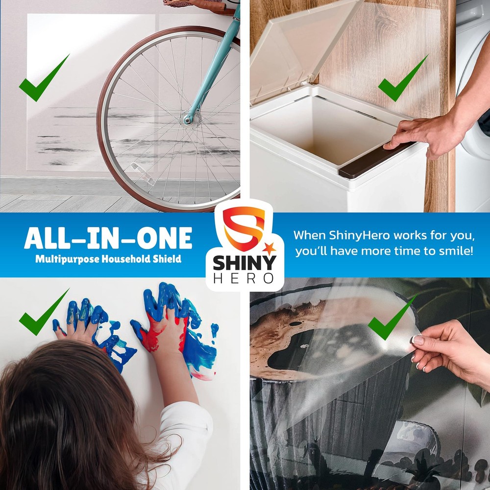 8-Pack - Clear Wall & Door Protector from Dog 8-Pack: 13x17", Sheets