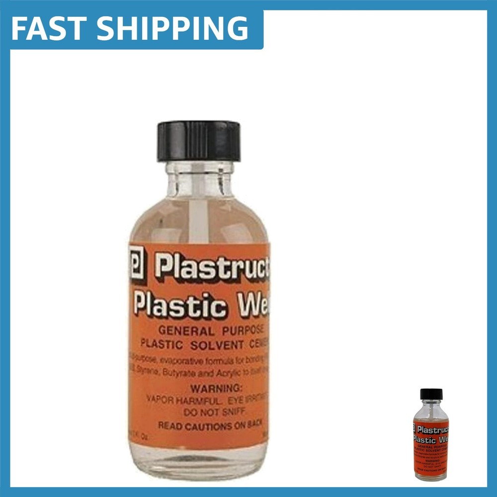 2oz Solvent Cement for Plastic Bonding - Includes Applicator for Precision Use