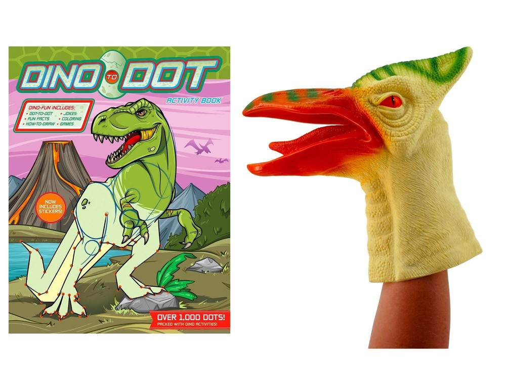 Treasure Co Trio Dinosaur Activity Bundle (3 Pieces, Activity Book, Hand Puppet
