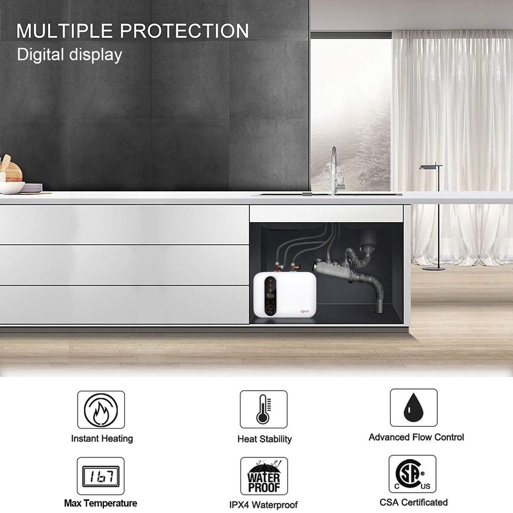 110V-120V 1.5Kw Instant Electric Hot Water Heater Under Kitchen Small Tank 2....