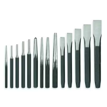 Westward 2Ajb2 Punch And Chisel Set, 14 Pc