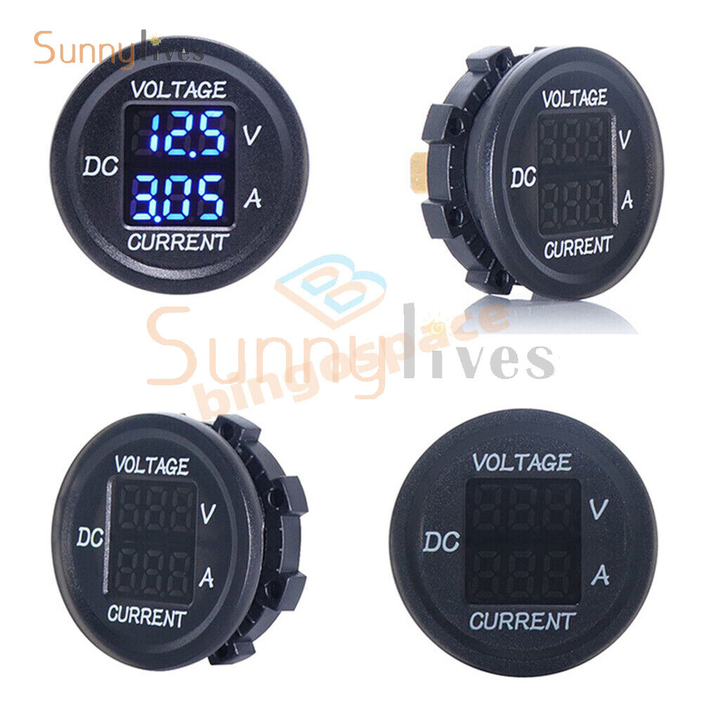 Digital Voltmeter Ammeter Volt Current Panel Meter for 12-24V Car Truck