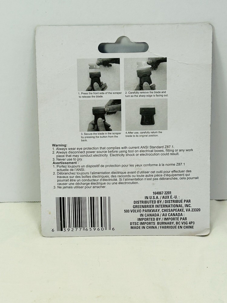 Tool Bench Razor Blade Scraper New 4 Pack box cutter knife