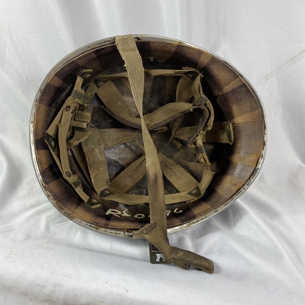Original WWII early Fixed Bale M-1 Helmet w/ liner