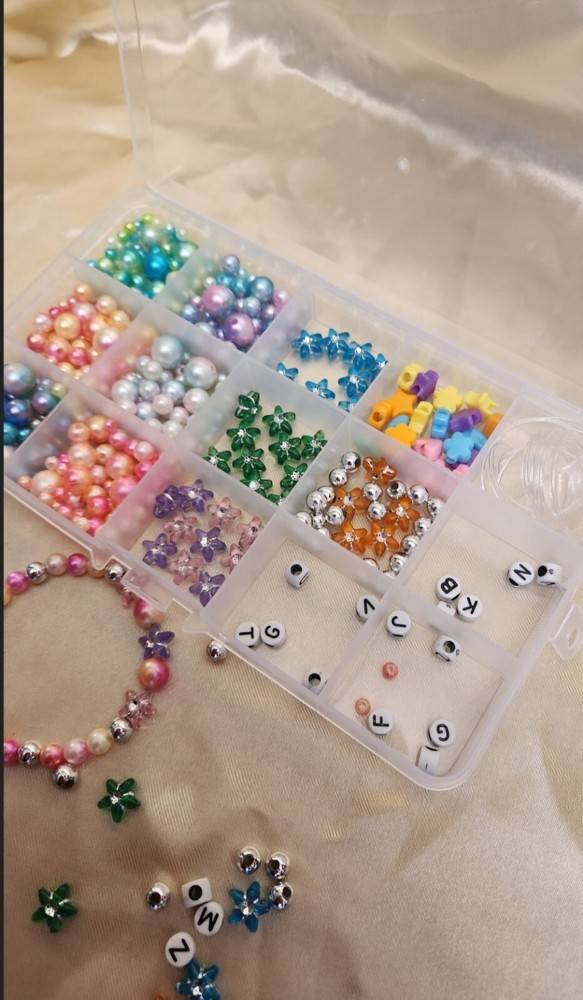 Personalized Kids DIY Stretchy Bracelet Kit - Craft Kit, Activity Box, Gift
