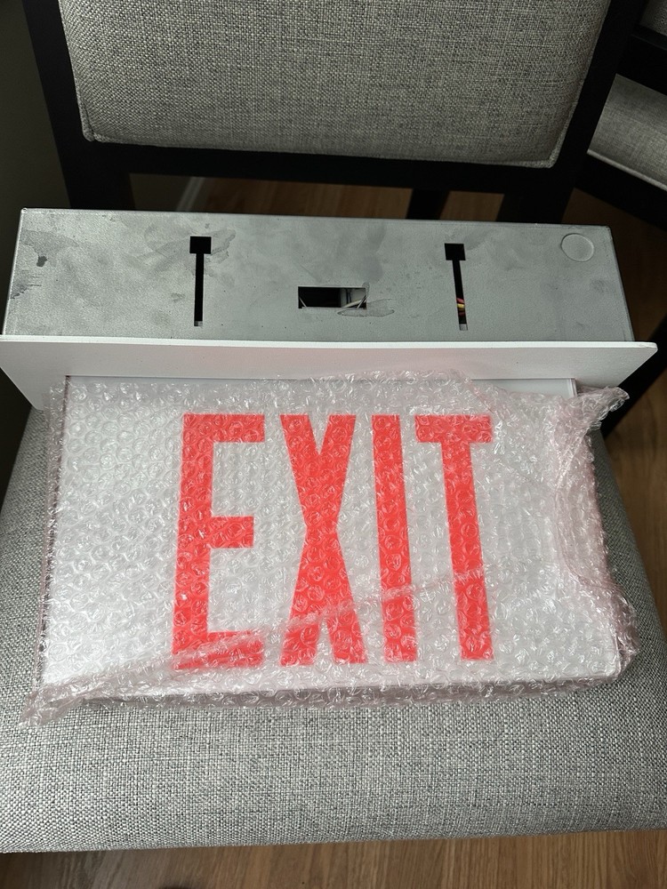 Pathway Double Sided Exit Sign LTX2CRW Red with White Backround 120/277V