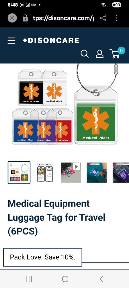 DISONCARE Medical Alert Tags