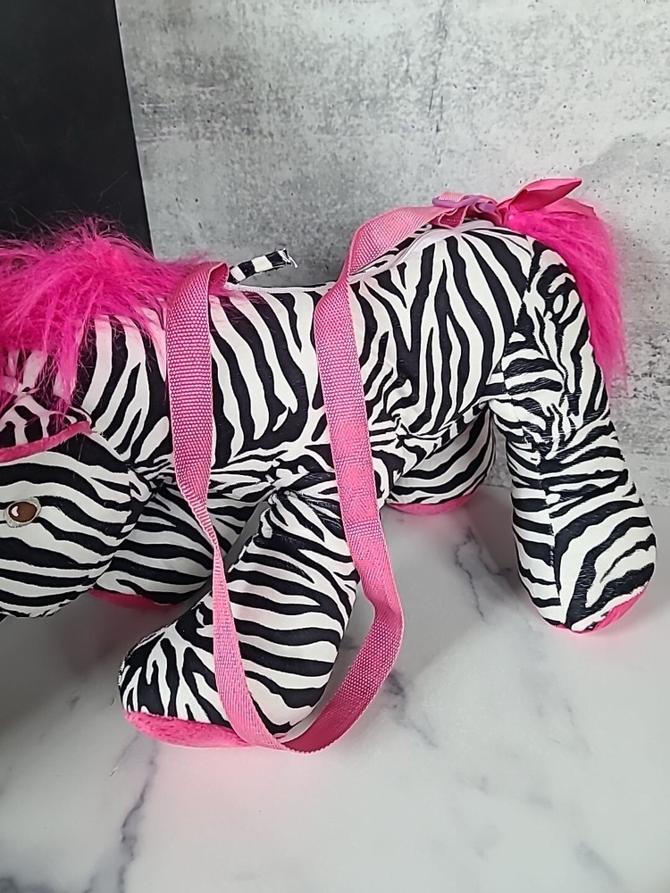 Kids Pink Haired Zebra Overnight Bag