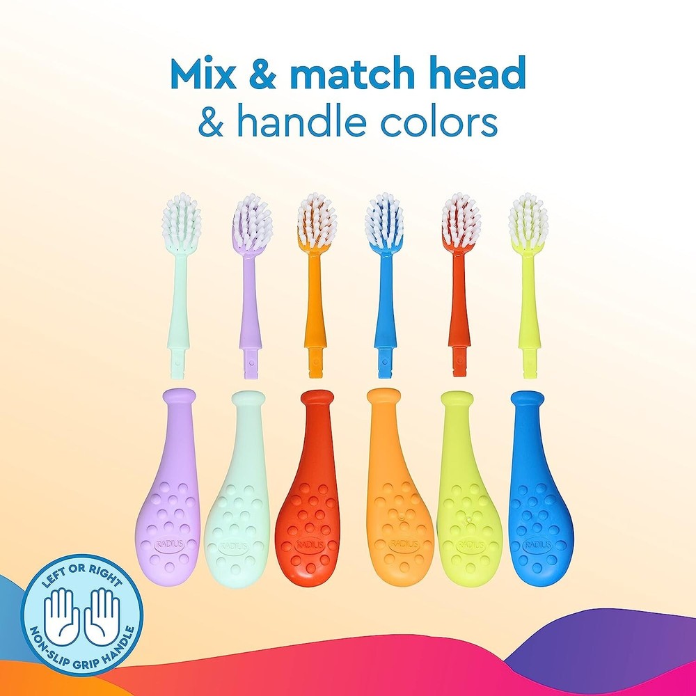 RADIUS Big Kidz Forever Brush Replaceable Head Toothbrush 6+ Orange & Purple