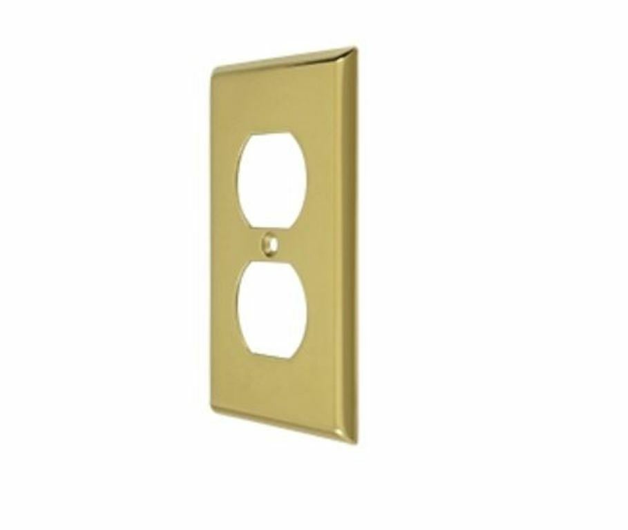 Deltana SWP4752 Double Outlet Plug Plate | Solid Brass | 8 Finishes