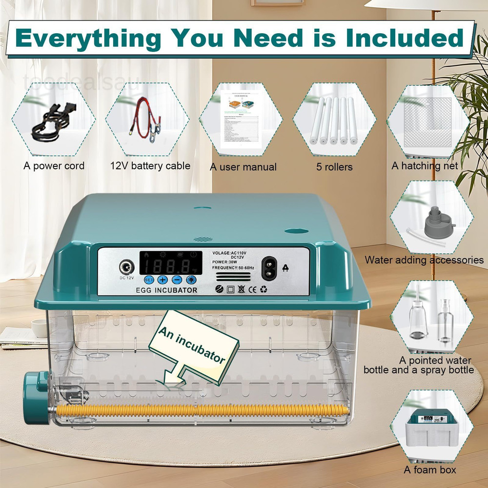 16 Eggs Incubators for Hatching Eggs, Egg Incubator with Automatic Egg Turning..