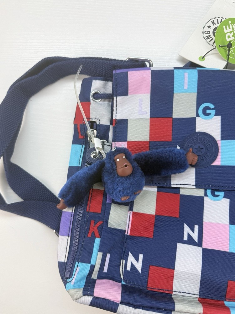 Kipling Kaylin Mini Backpack NWT Multicolor Kipling Cubed Monkey Charm
