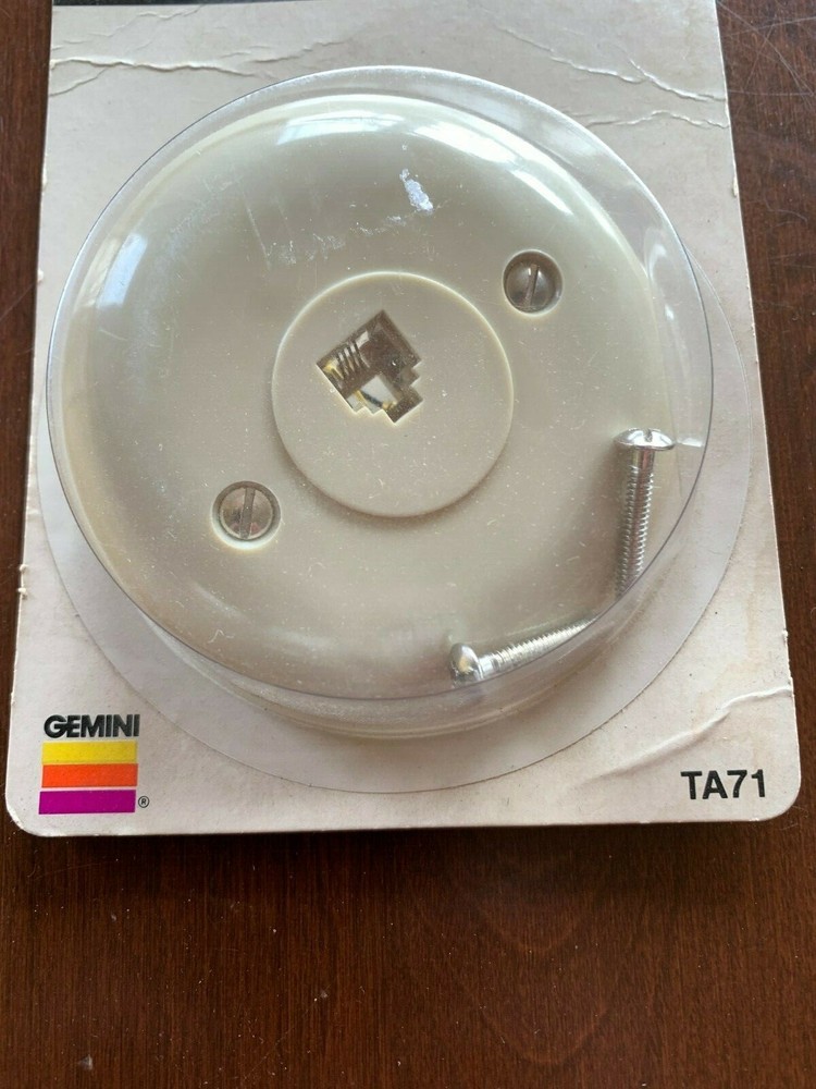 Gemini Phone Modular Wall Jack Flush Mount Round Jack Replacement  Cream Beige