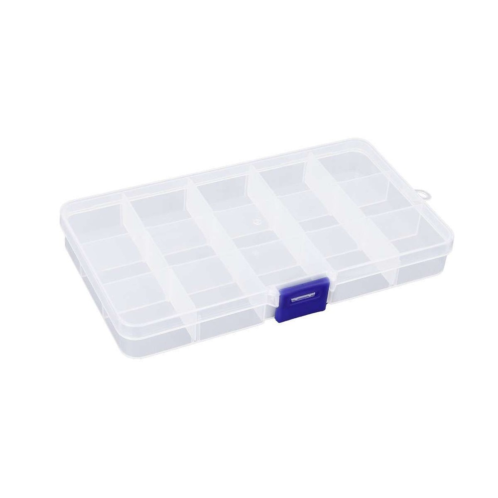 Clear Jewelry Box Plastic Bead Storage Container Adjustable Earrings Organizer