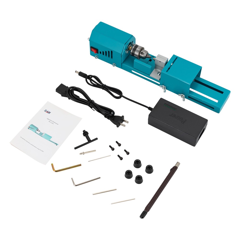 Mini Lathe Beads Polisher Machine Table Woodworking Cutting Craft Tool 7 Speed