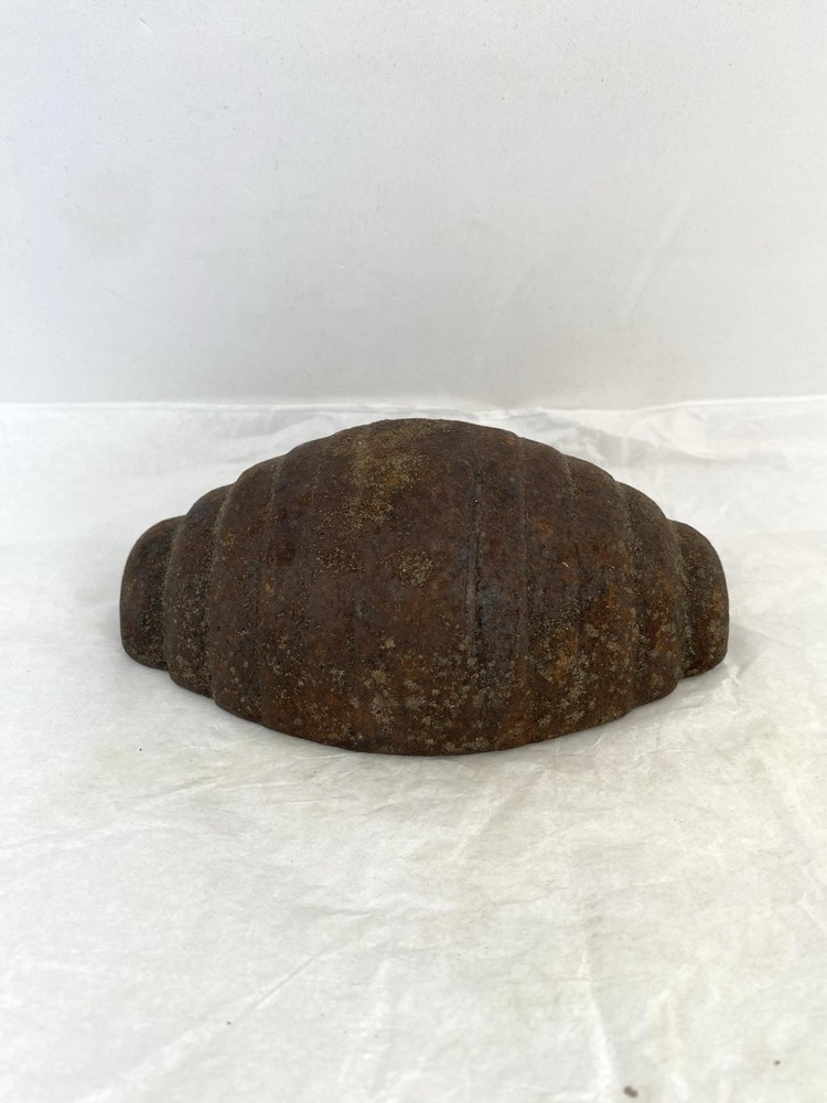 Pair Antique Cast Iron Paperweights Ribbed