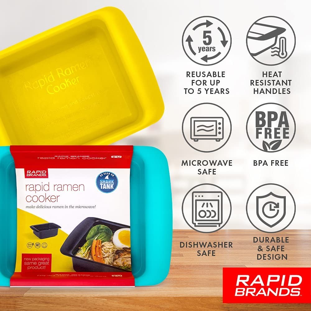 Rapid Ramen Cooker | Microwavable Cookware for Instant 1 Pack Standard, Black