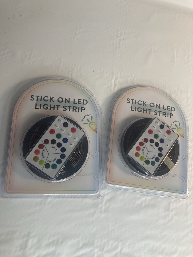 Vivitar Stick On LED Light Strip Multi Colored 78in per pack 2