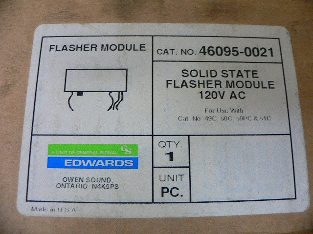 Edwards 46095-0021 Solid State Flasher Module 120Av
