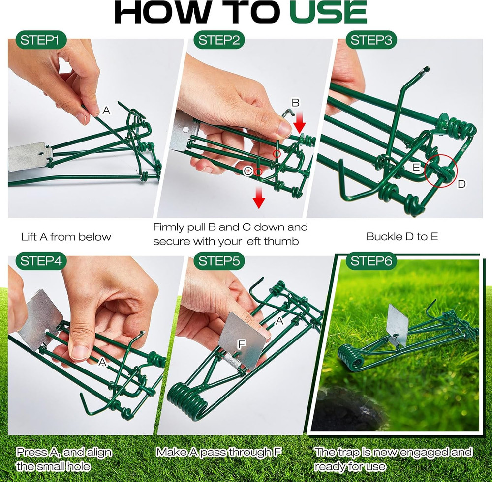 24 Pcs Outdoor Gopher Trap Easy Set Mole Trap Weather Resistant Gopher Killer Vo