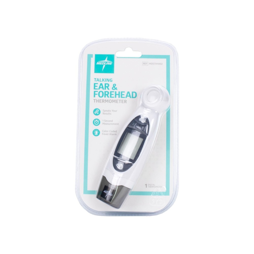 Medline Talking Ear and Forehead Infrared Thermometer, Each