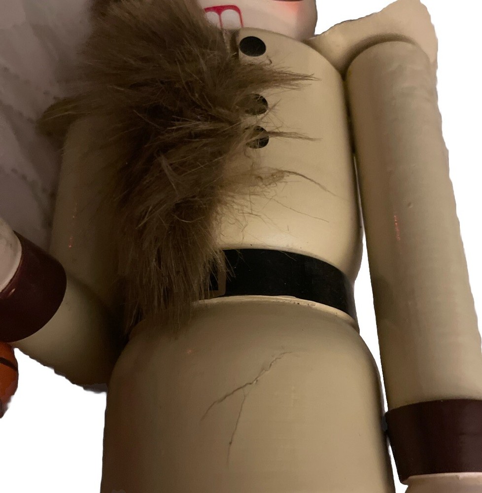 Pilgrim Nutcracker Holding Pumpkins Tan Pre-owned