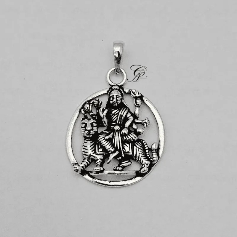 Antique Solid Silver Shera Wali Ma Pendant in 925 Silver 4-5gm (Approx)