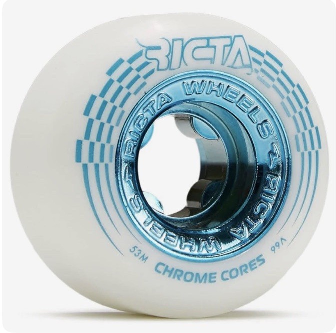 Ricta Skateboard Wheels 53mm Chrome Core Teal 99a Blue