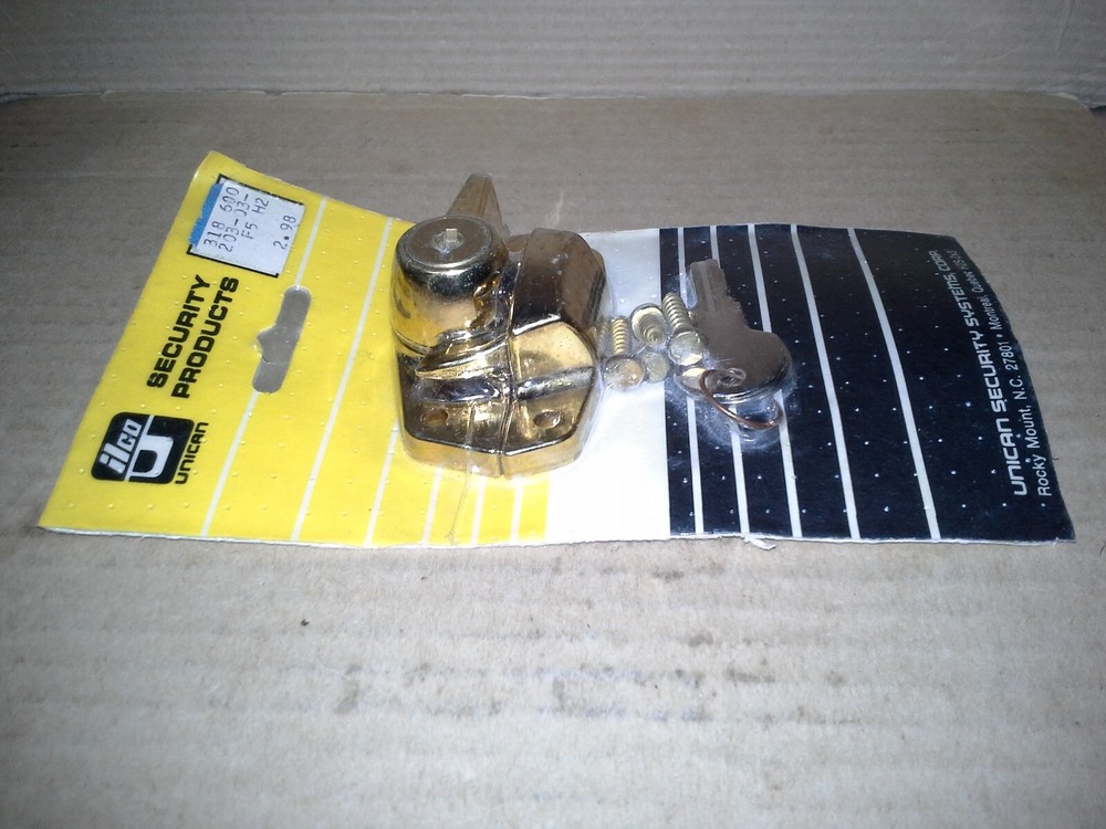 ilco Unican Security Products Brass Security Window Lock. NOS