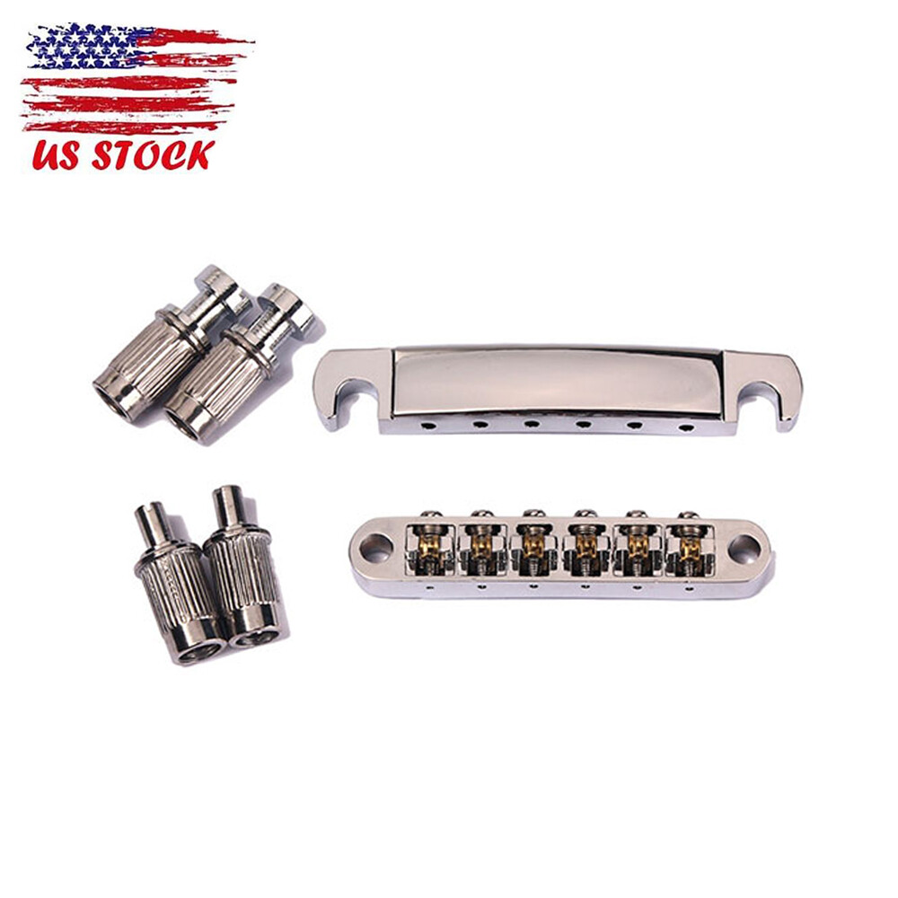 Roller Saddle Tune-O-Matic Bridge Tailpiece Studs Compatible for Les Paul LP SG