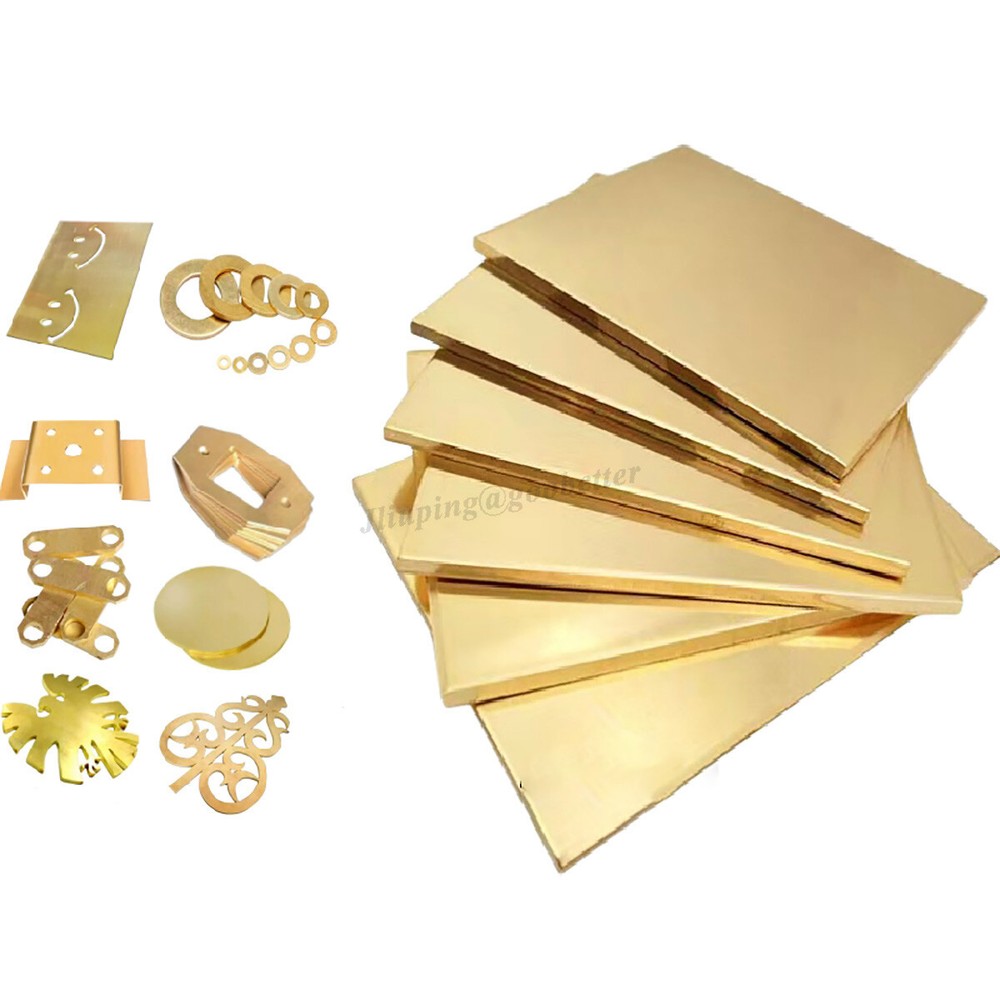 H62 Brass Sheet Plate Solid Panel Board Thick 0.3mm-6mm Various Sizes Laser Cut