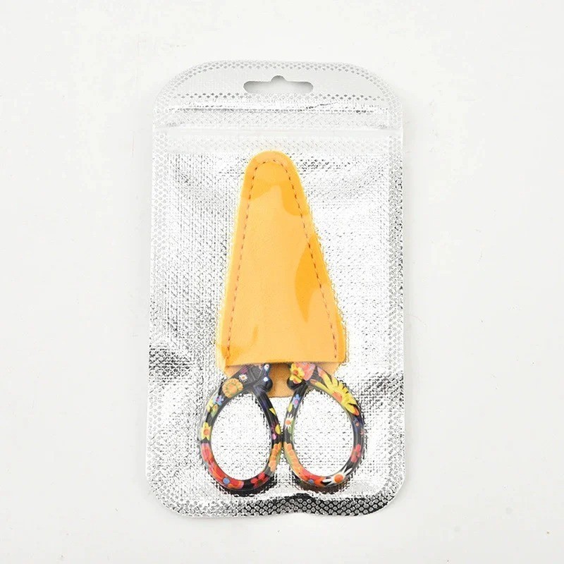 1PC Sharp Embroidery Scissors Sewing Craft Needlework with Leather Cover