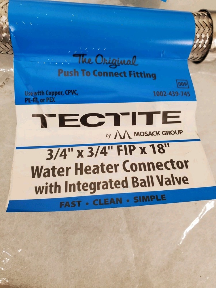 *4* Tectite 3/4" x 3/4" F Pipe Thread x 18" Water Heater Connector FSBBS34F18BV
