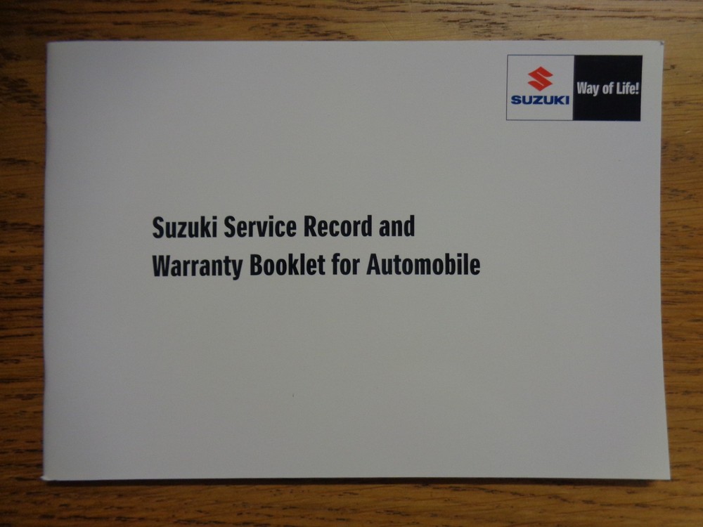 Suzuki Service History Book Manual