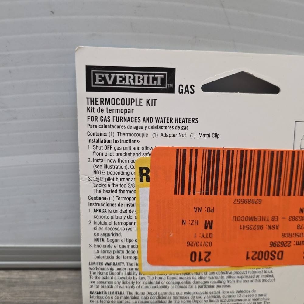 Everbilt Gas Water Heater Thermocouple 36 in. EBTC-36