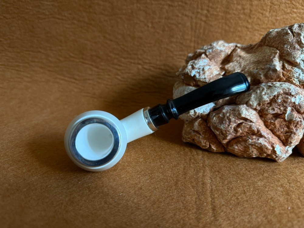 Meerschaum Pipe Reverse Calabash Custom Rhodesian Shape with Fitted Case