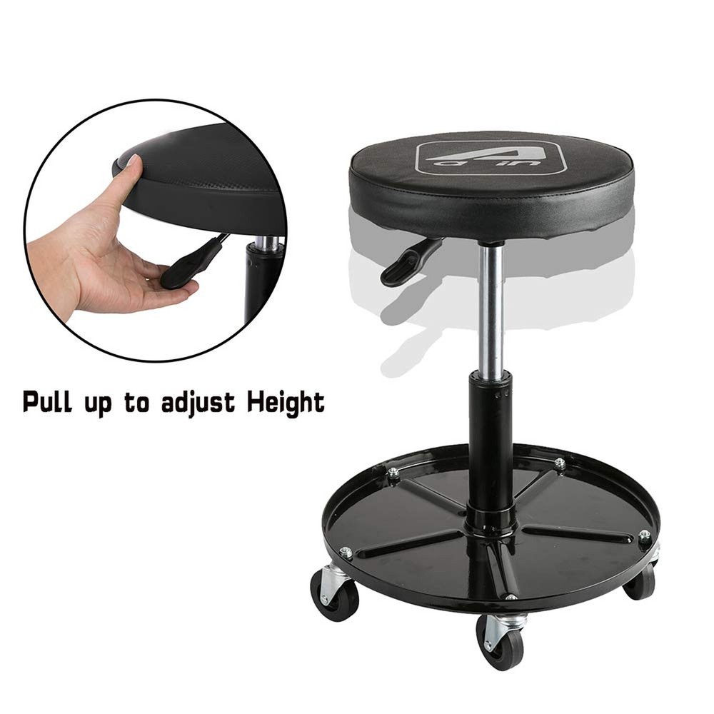 LT2A Heavy-Duty Adjustable Mechanic's Roller Seat Adjustable Rolling Stool wi...