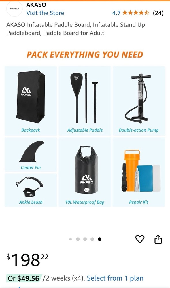 AKASO Inflatable Paddle Board