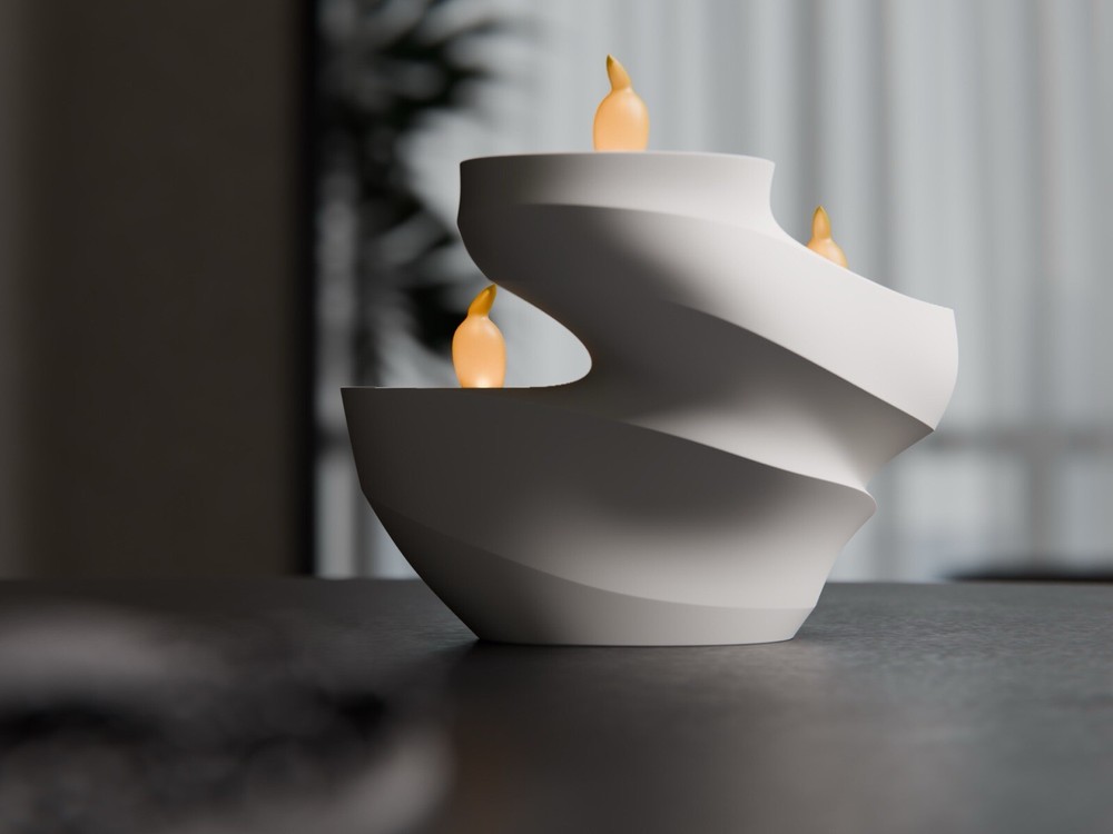 Swirl LED Tea Light Holder