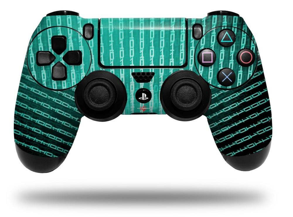 Skin for Sony PS4 Controller Binary Rain Teal