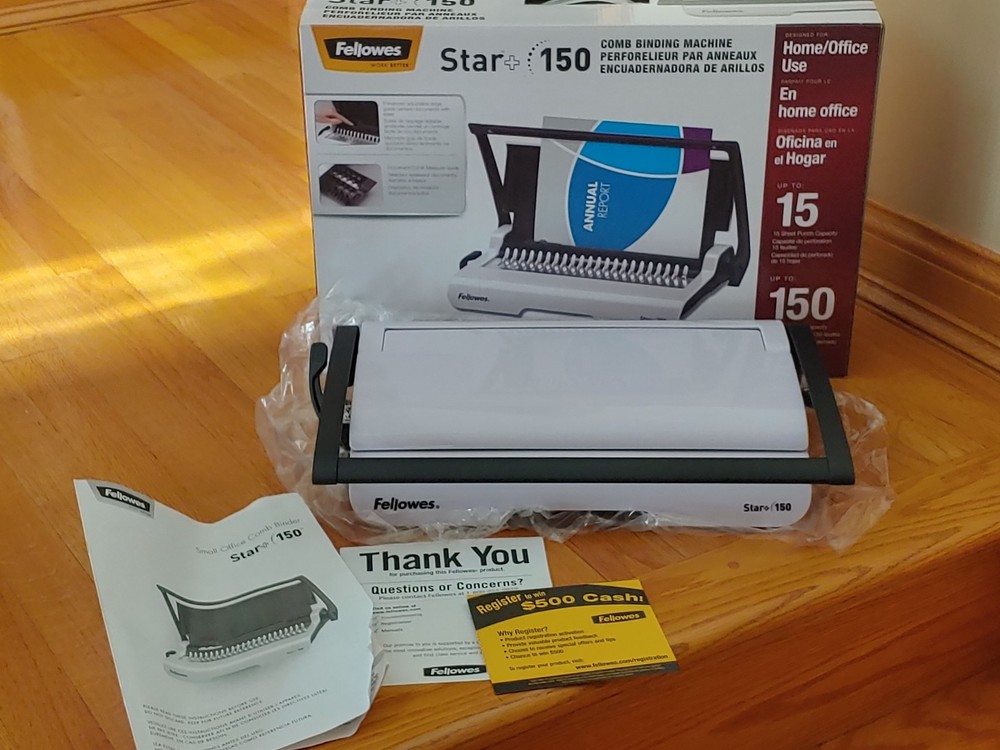 Fellowes Star + 150 Manual Comb Binding Machine CRC50065