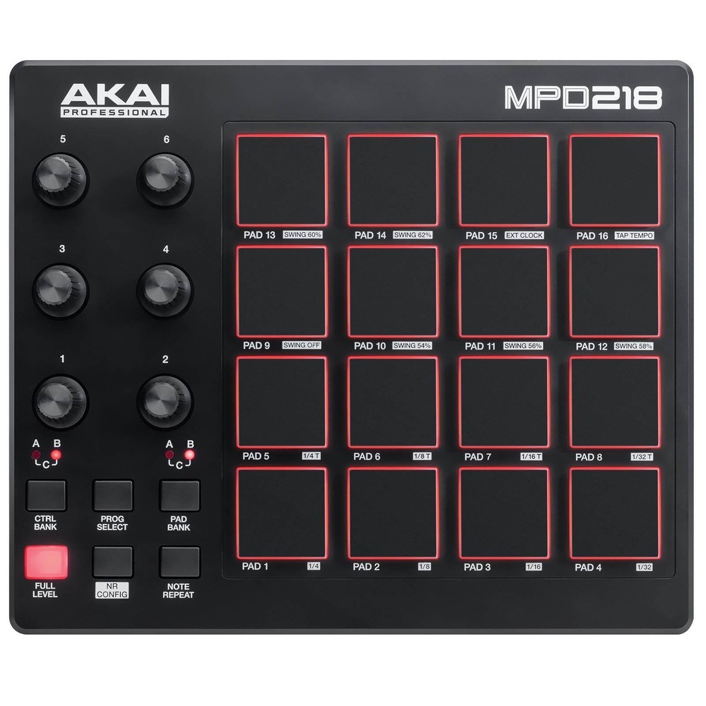 Akai Professional MPD218 MIDI USB Drum Beat Pad Controller w/ Ableton Software