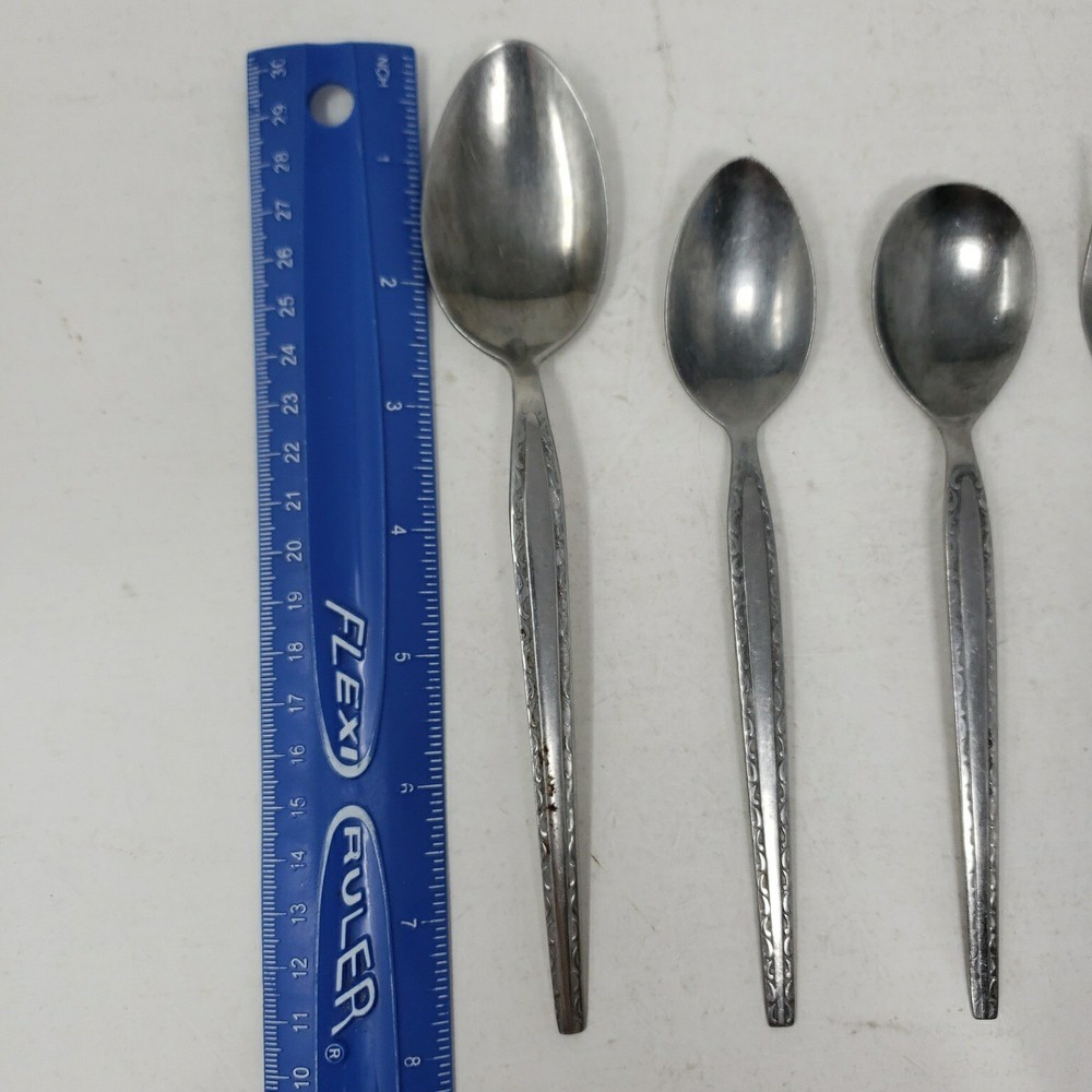 Rogers Stainless ENSENADA Korea Flatware Silverware Scroll Black Accent MCM 15pc