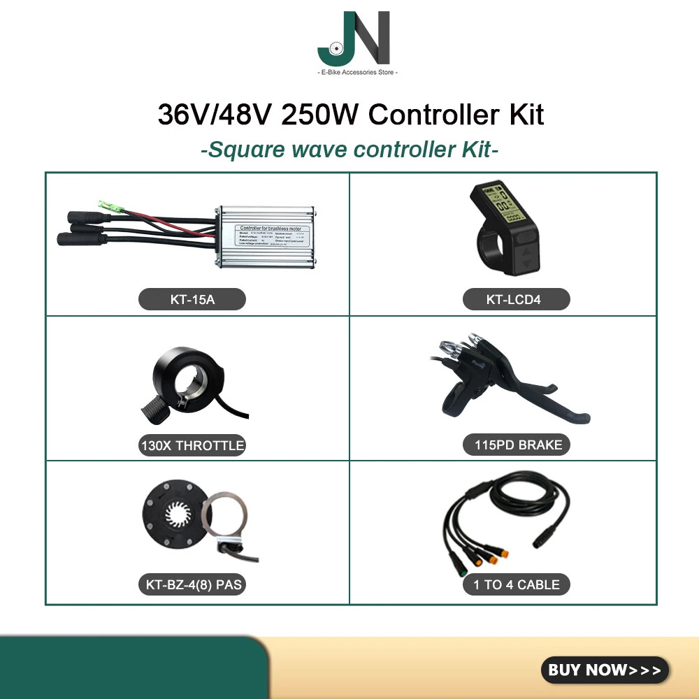 36V 48V 15A Controller Waterproof Conversion Kit with Display Throttle PAS 1T4